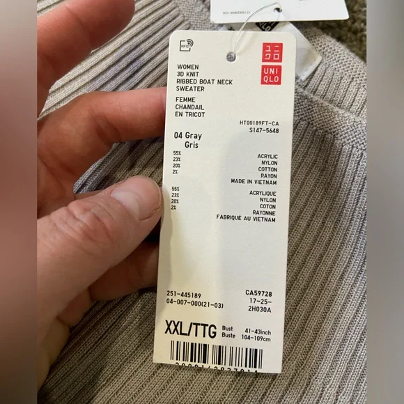 Uniqlo Size XXL Women's Ribbed Sweater - Light Taupe - Picture 6 of 11